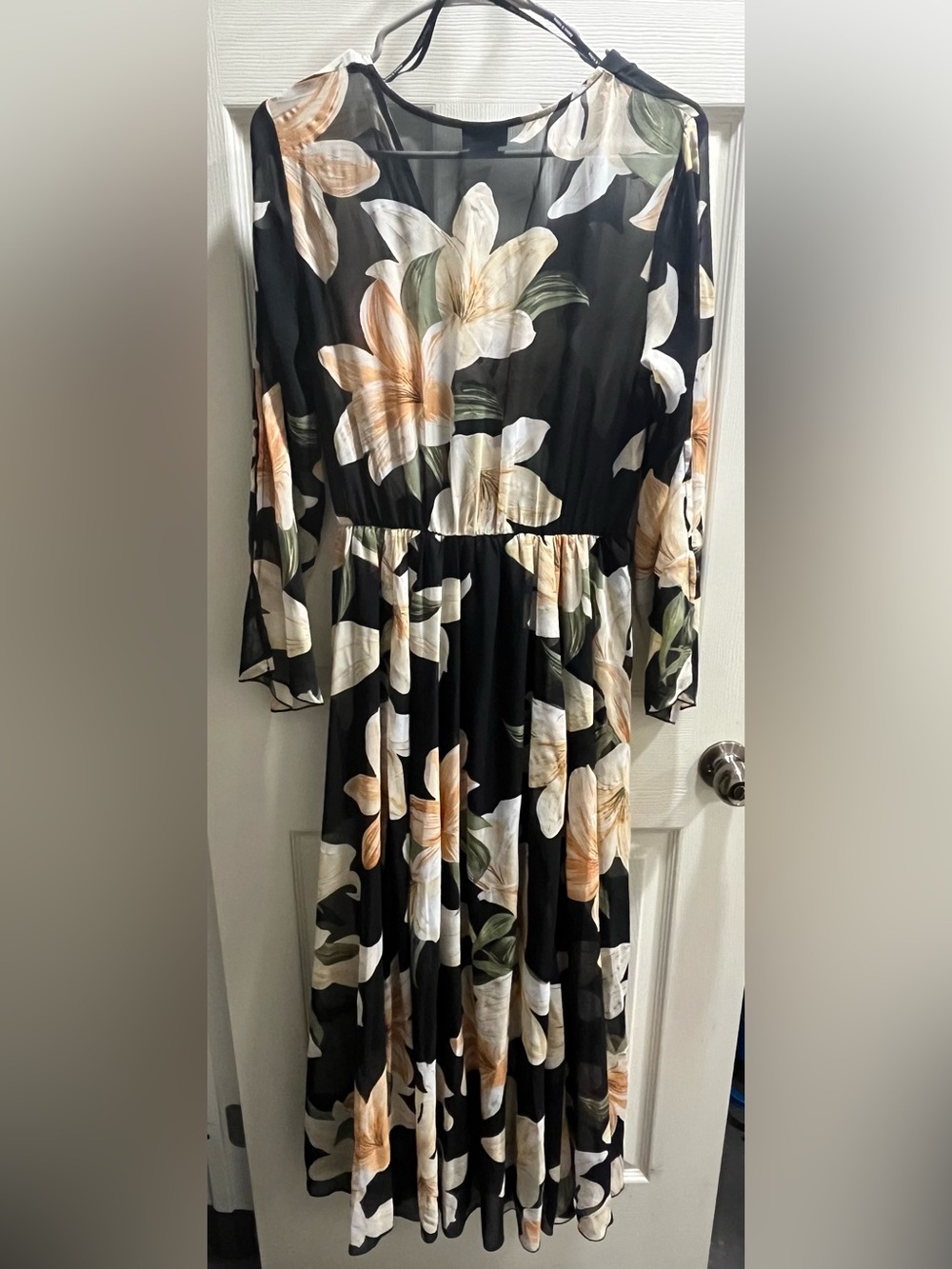 Alexa B. Nites Black Floral Maxi Dress - Elegant Women’s Evening Gown - Picture 4 of 4